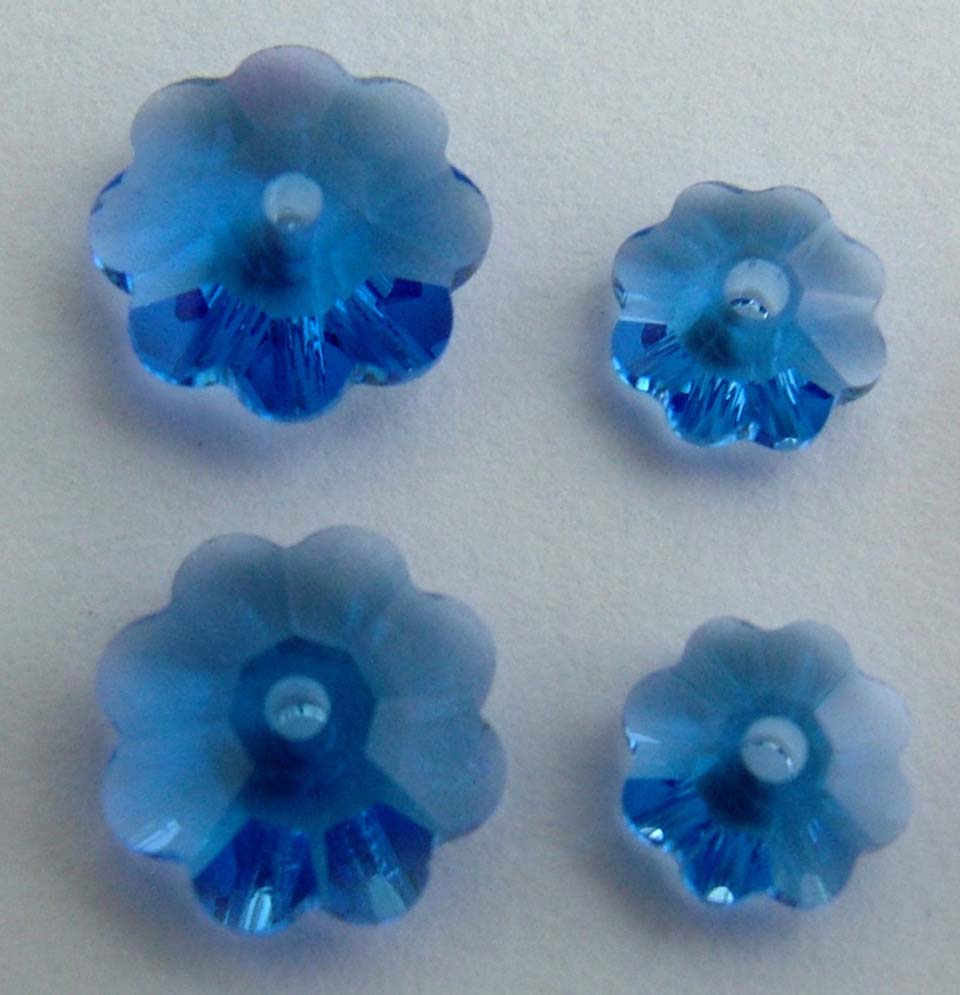Swarovski Margarita Flower Blue Sapphire 6mm 8mm jewelbeads4